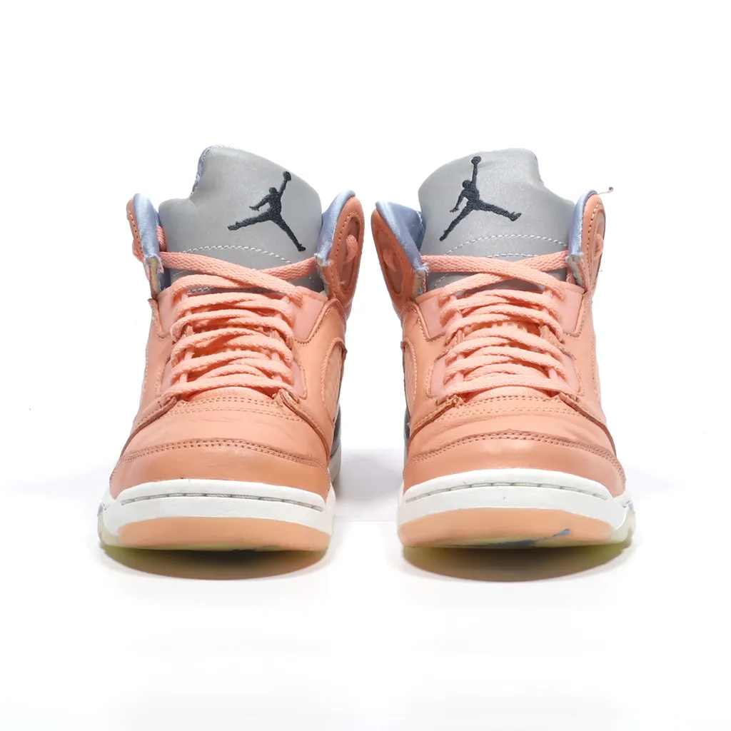 Air Jordan 5 Retro Sneakers Leather Orange Color For Kids