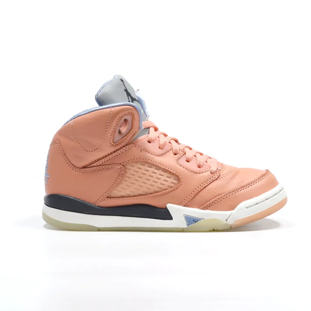 Air Jordan 5 Retro Sneakers Leather Orange Color For Kids
