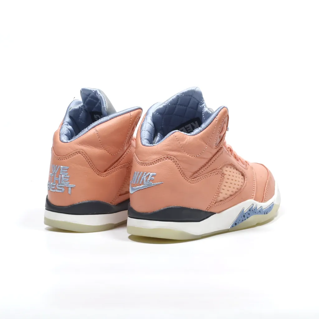 Air Jordan 5 Retro Sneakers Leather Orange Color For Kids