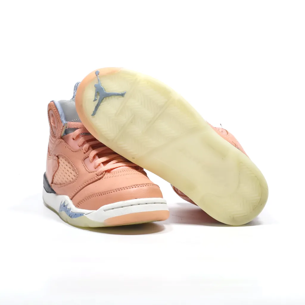 Air Jordan 5 Retro Sneakers Leather Orange Color For Kids