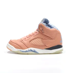 Air Jordan 5 Retro Sneakers Leather Orange Color For Kids
