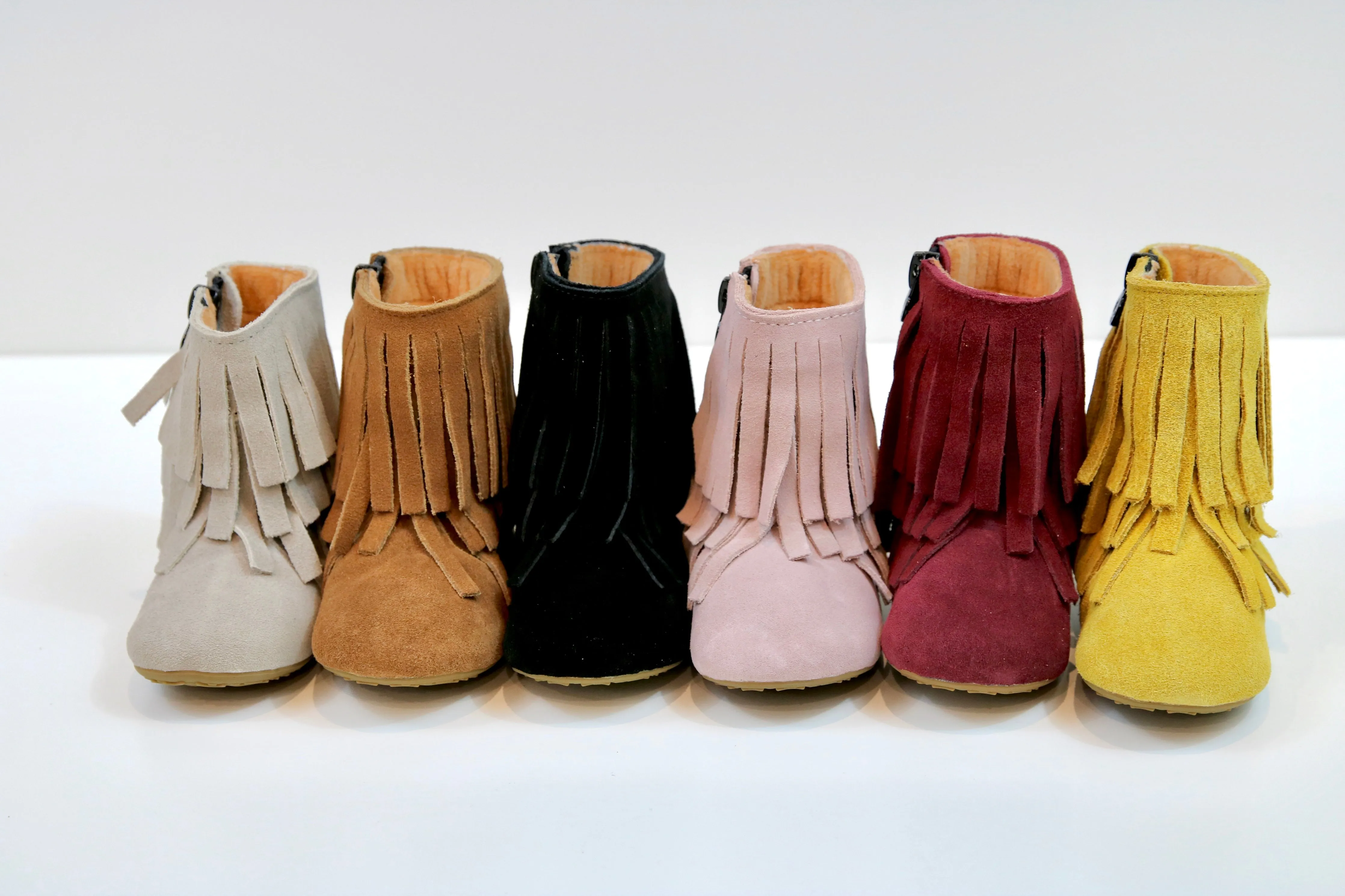 Amelia Fringe Boots - Suede Sangria