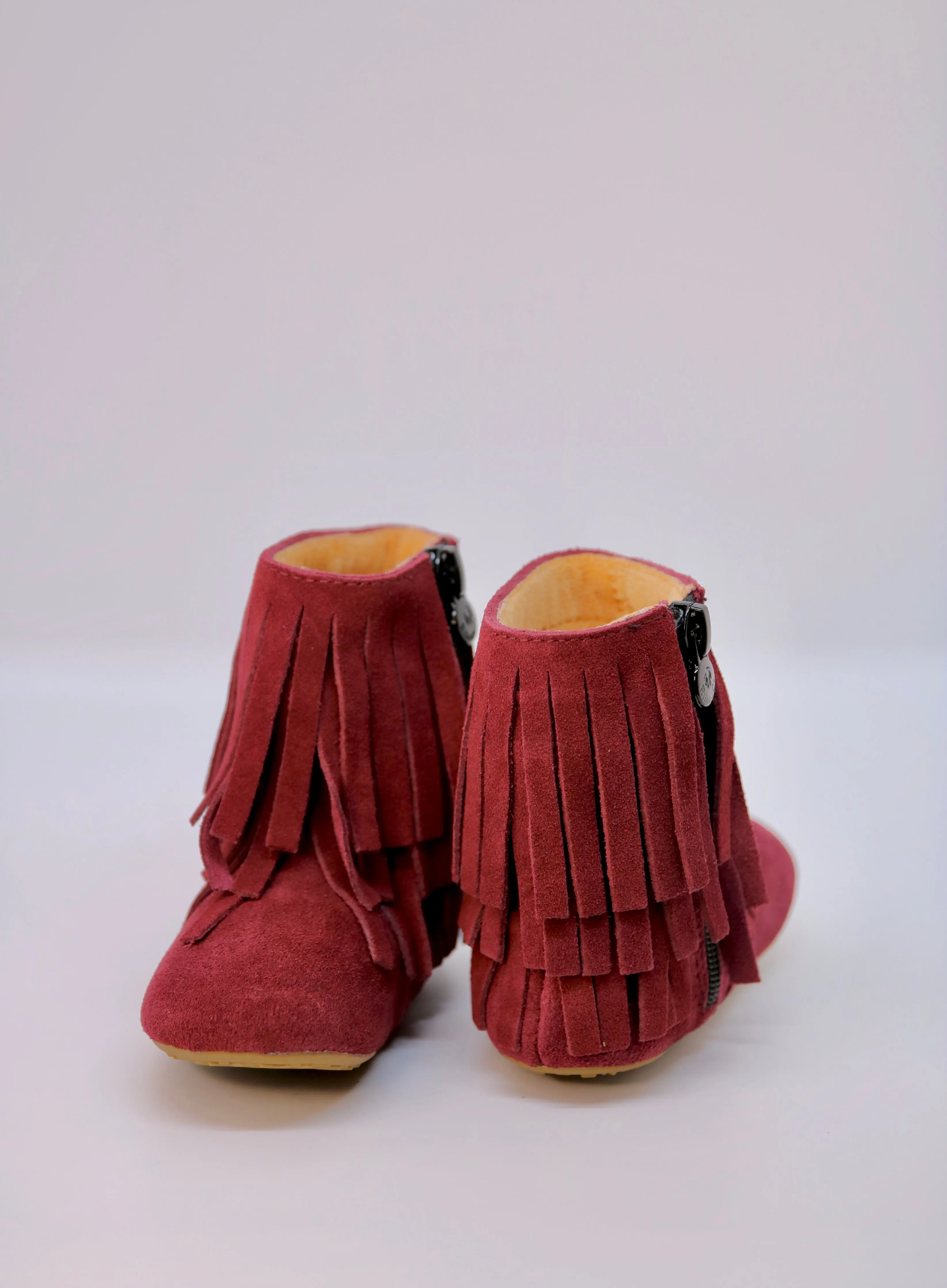 Amelia Fringe Boots - Suede Sangria