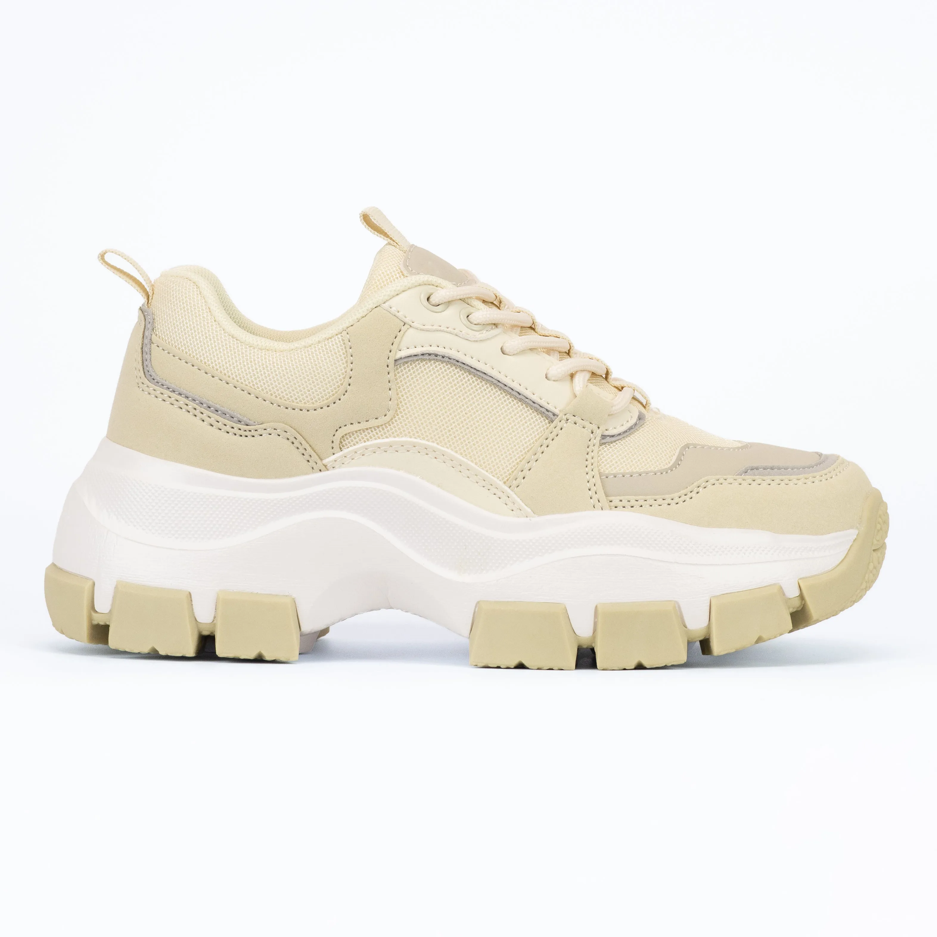 Azuka - Women's Chunky Lace-Up Sneakers, Wide Fit & Pull Tab, Perfect for Casual Outfits or Streetwear Looks