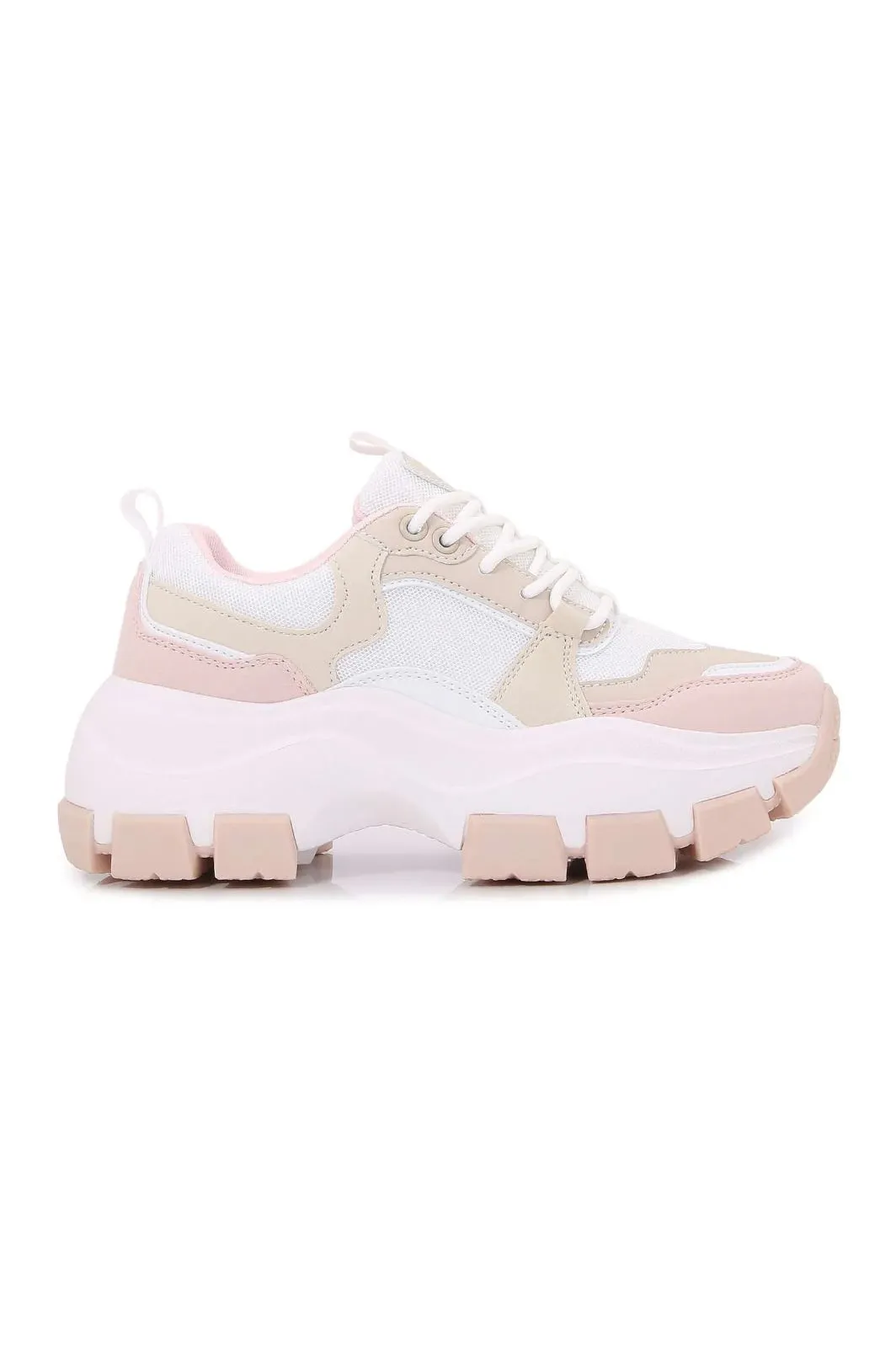 Azuka - Women's Chunky Lace-Up Sneakers, Wide Fit & Pull Tab, Perfect for Casual Outfits or Streetwear Looks