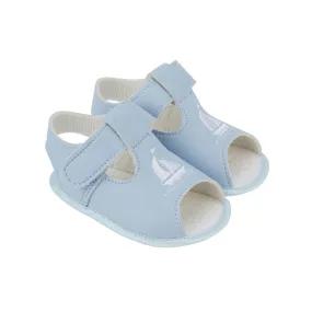 Baby Boys Blue Soft Sole Summer Sandals With Boat Detail
