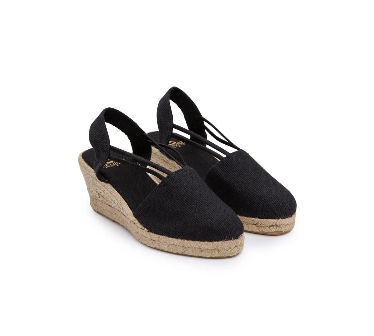 Barbate Black Medium Wedge  Espadrille