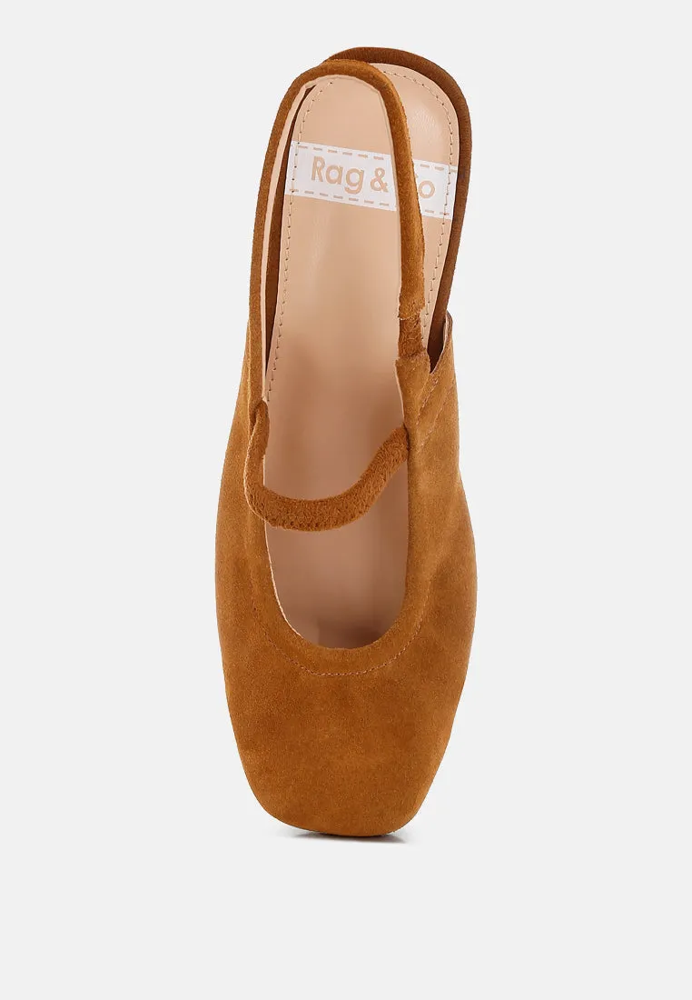 Bounzi Soft Suede Leather Slingback Sandals