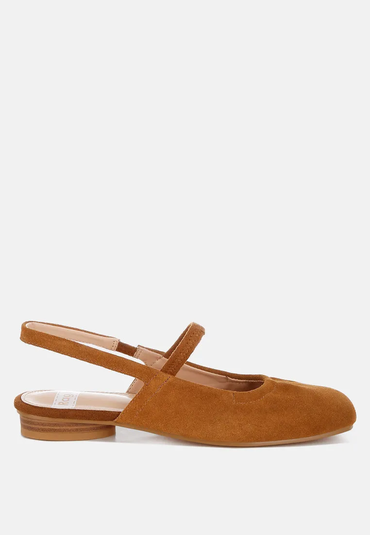Bounzi Soft Suede Leather Slingback Sandals