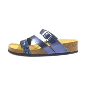 Boxx Flat Sandals Leather Blue Colour For Women