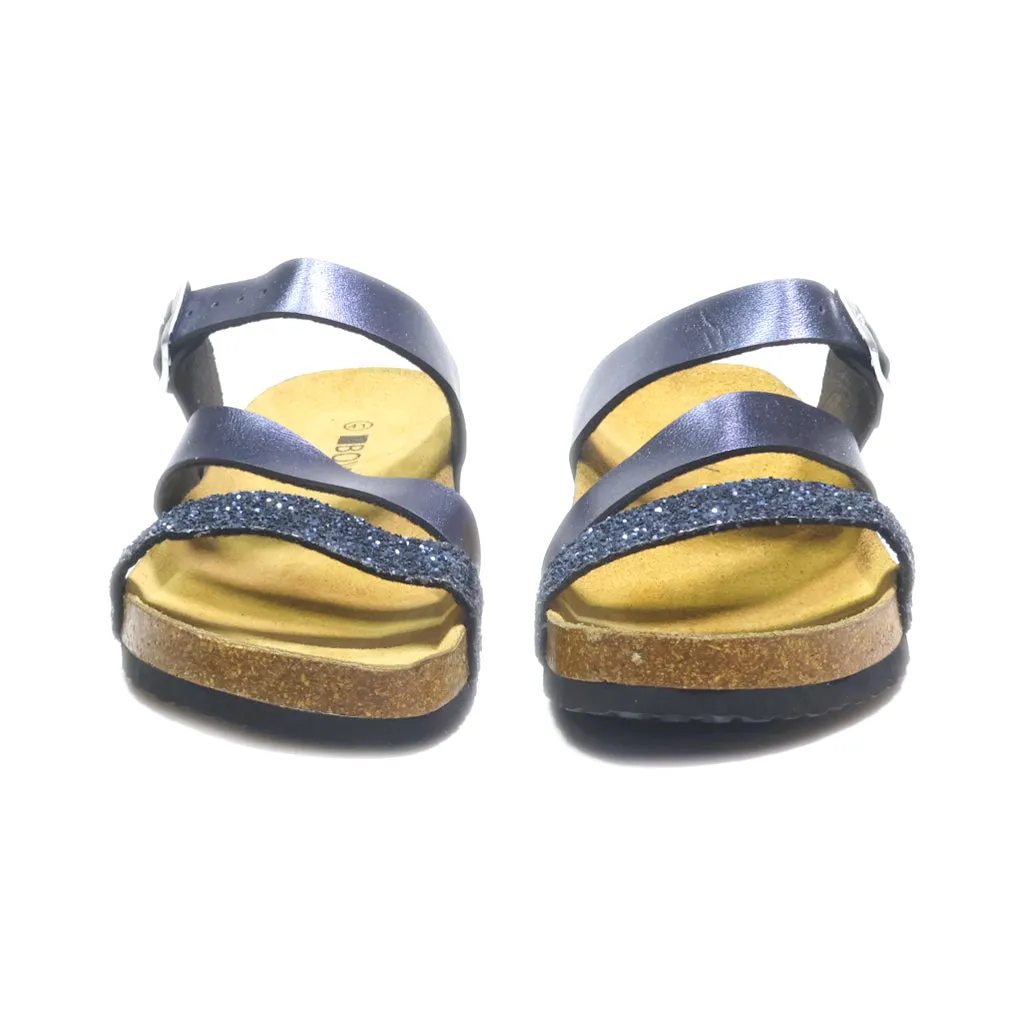 Boxx Flat Sandals Leather Blue Colour For Women