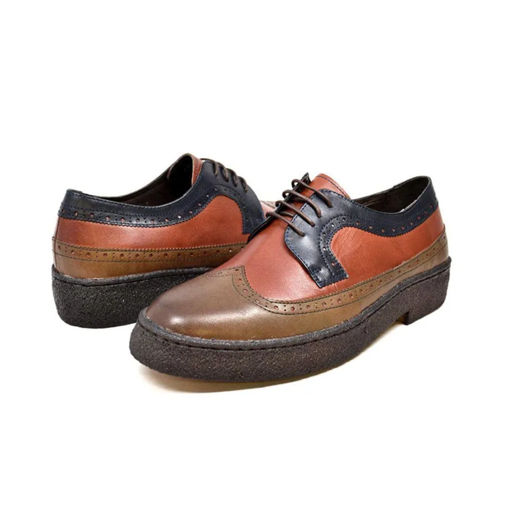 British Walkers Original Playboy Low Cut Wingtips Three Tone Leather Oxfords