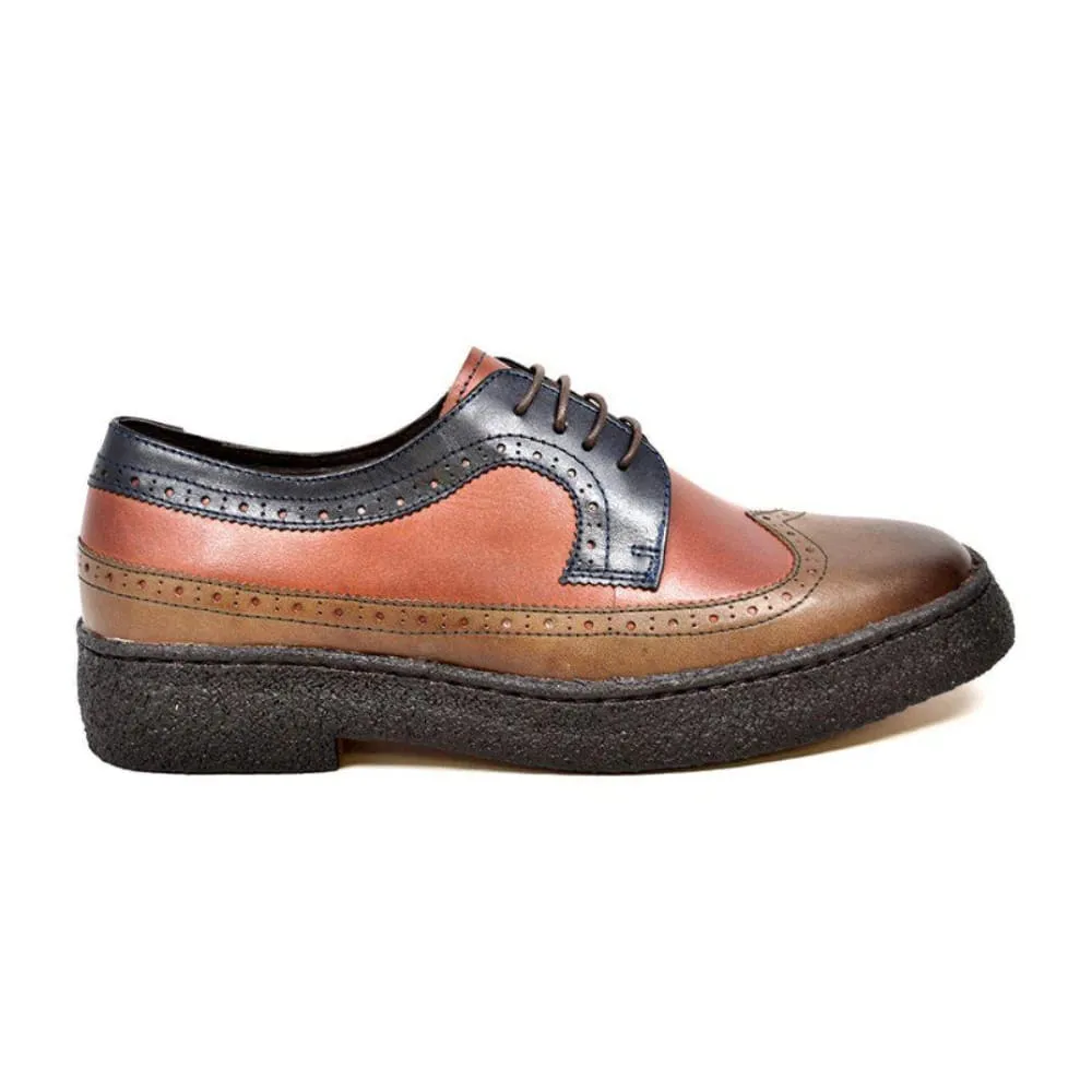 British Walkers Original Playboy Low Cut Wingtips Three Tone Leather Oxfords