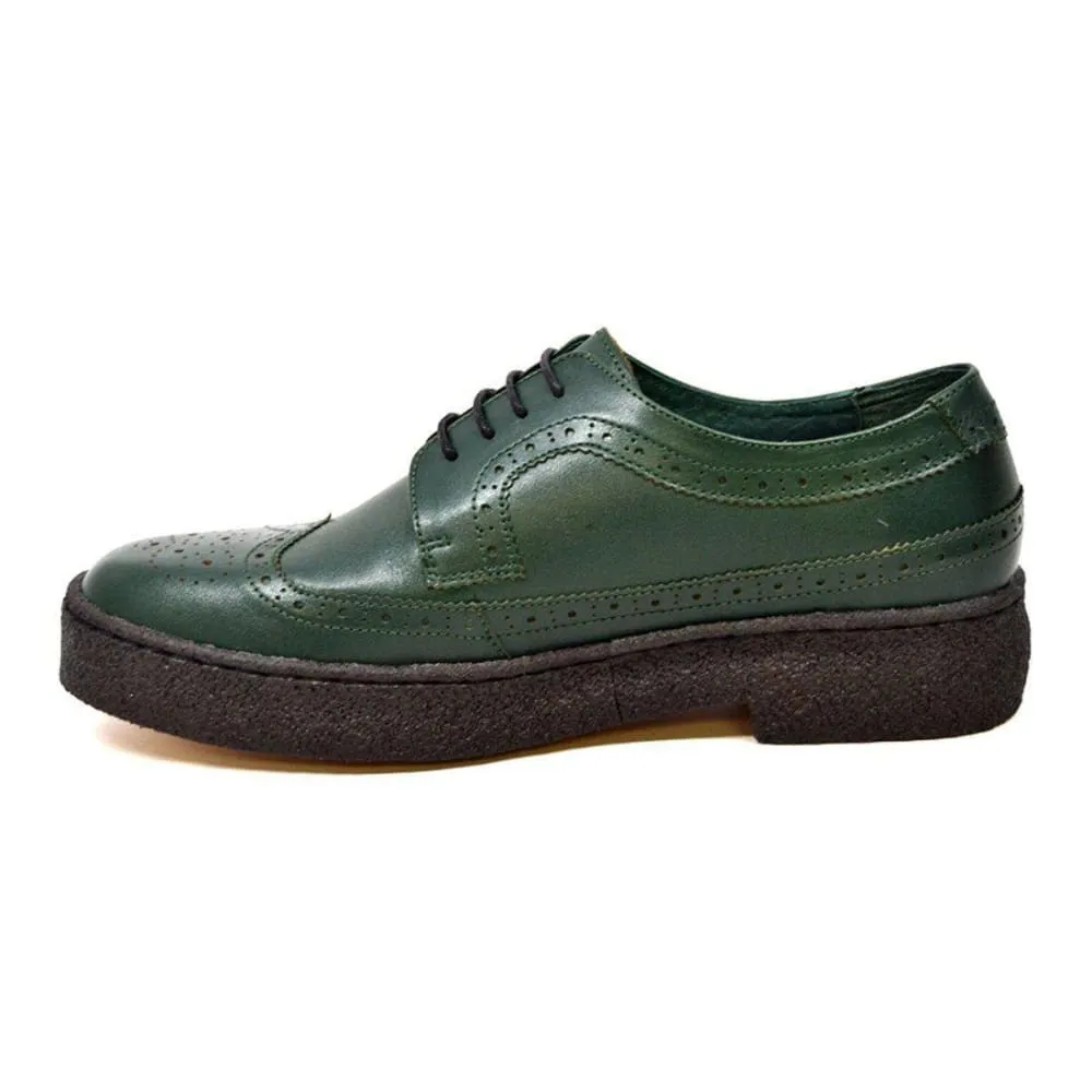 British Walkers Playboy Originals Wingtip Low Cut Men's Hunter Green Leather Oxfords