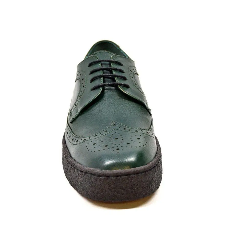 British Walkers Playboy Originals Wingtip Low Cut Men's Hunter Green Leather Oxfords