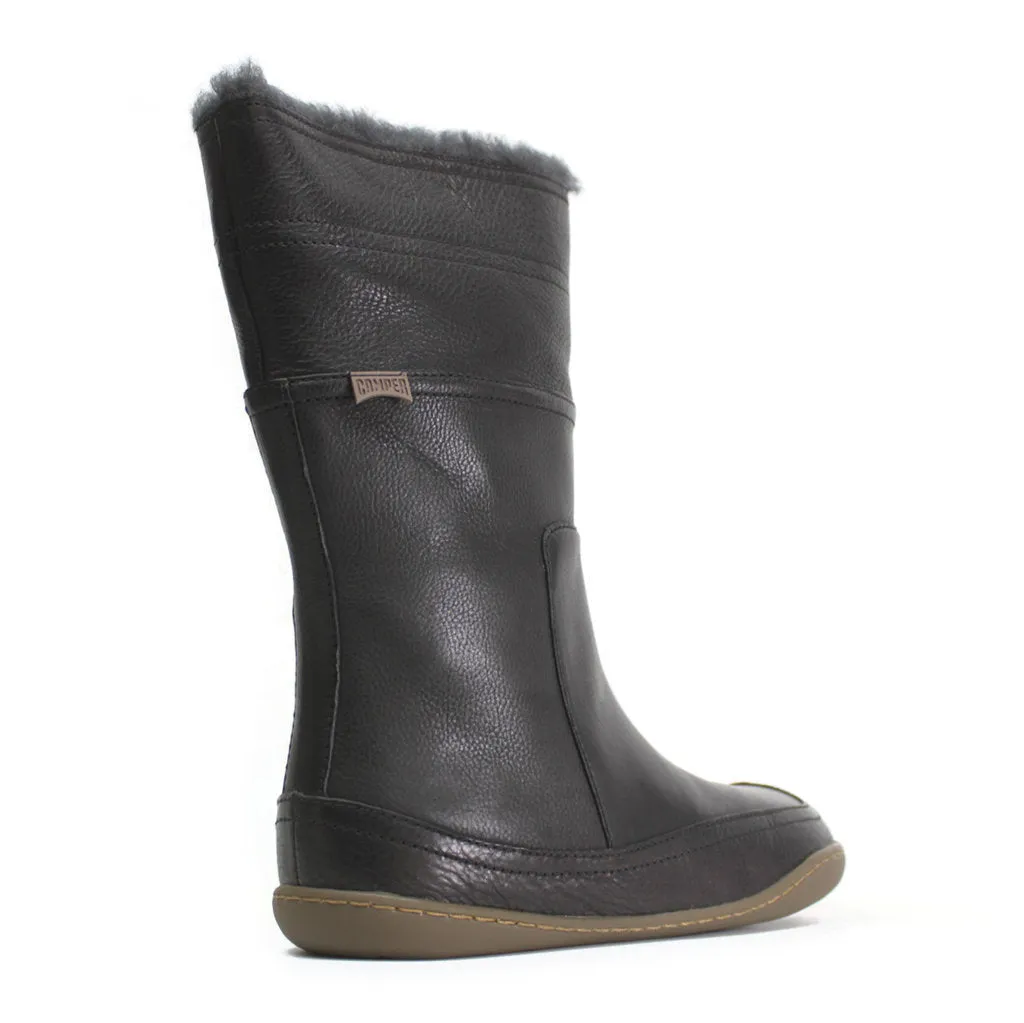 Camper Peu Full Grain Leather Fur Lined Women's Mid Calf Boots