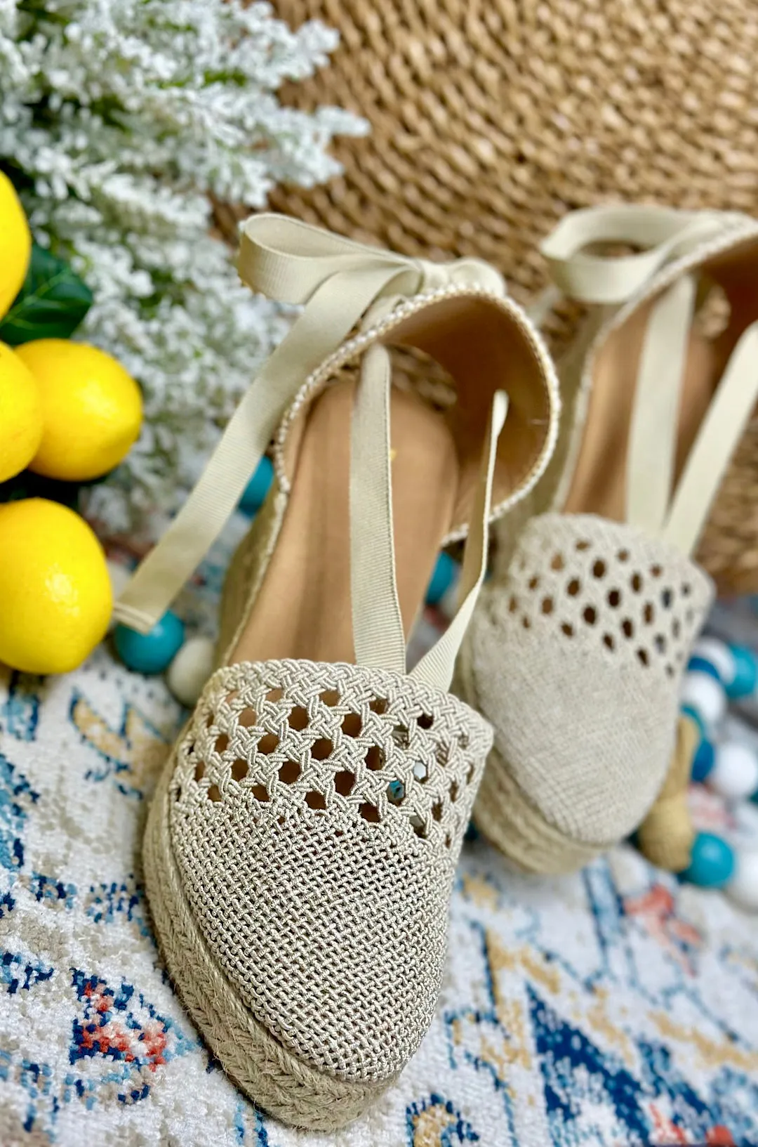 Capri Lace Up Espadrille Wedge