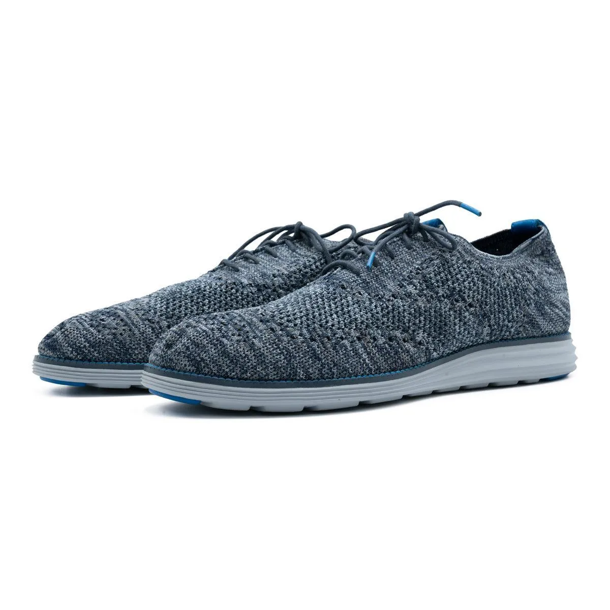 Cole Haan Original Grand Stitchlite Wingtip Oxford Low-Top Sneakers Fabric Grey Colour For Men