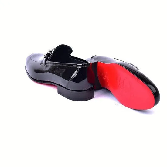 Corrente C00012-7260 Men's Shoes Black Patent Leather Horsebit Formal Loafers (CRT1488)