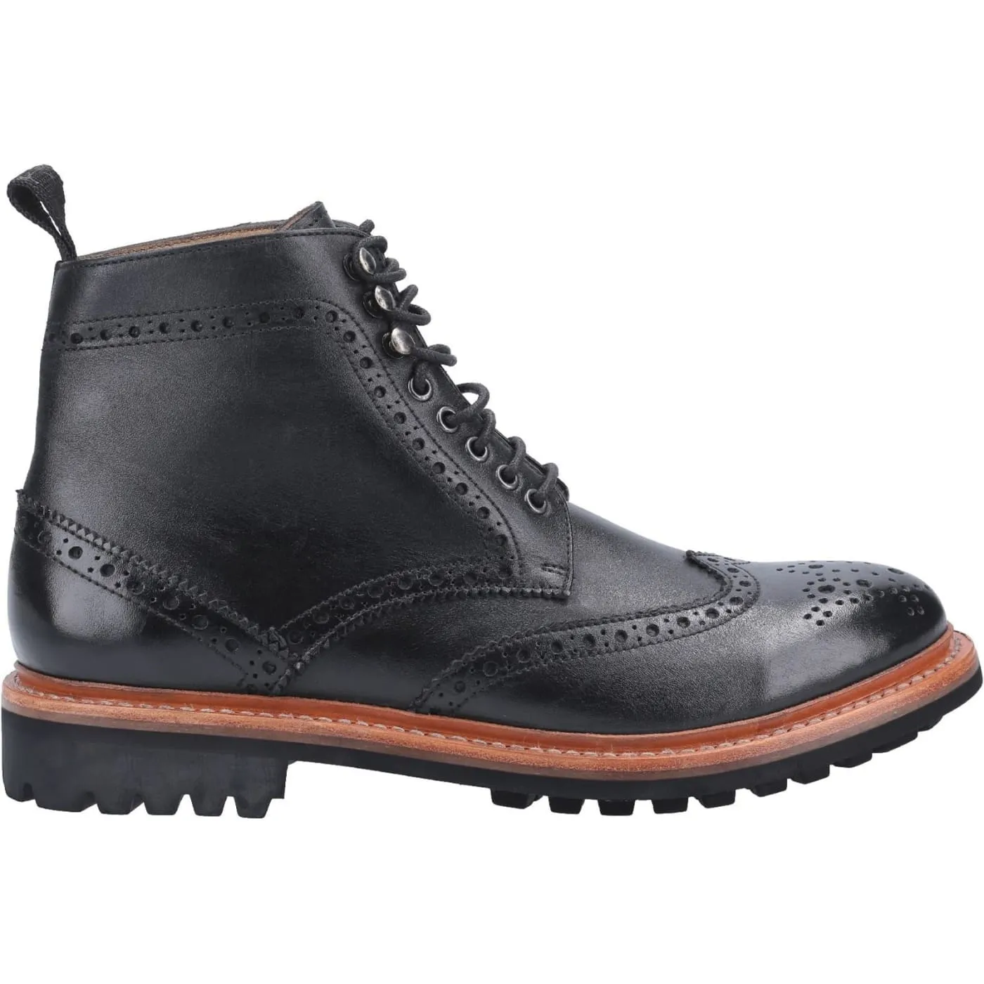 Cotswold Rissington Commando Black Mens Leather Boots