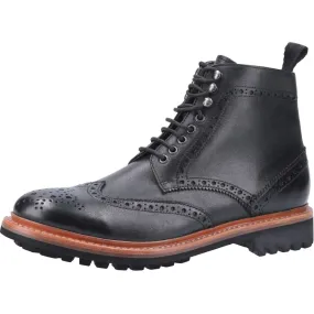 Cotswold Rissington Commando Black Mens Leather Boots