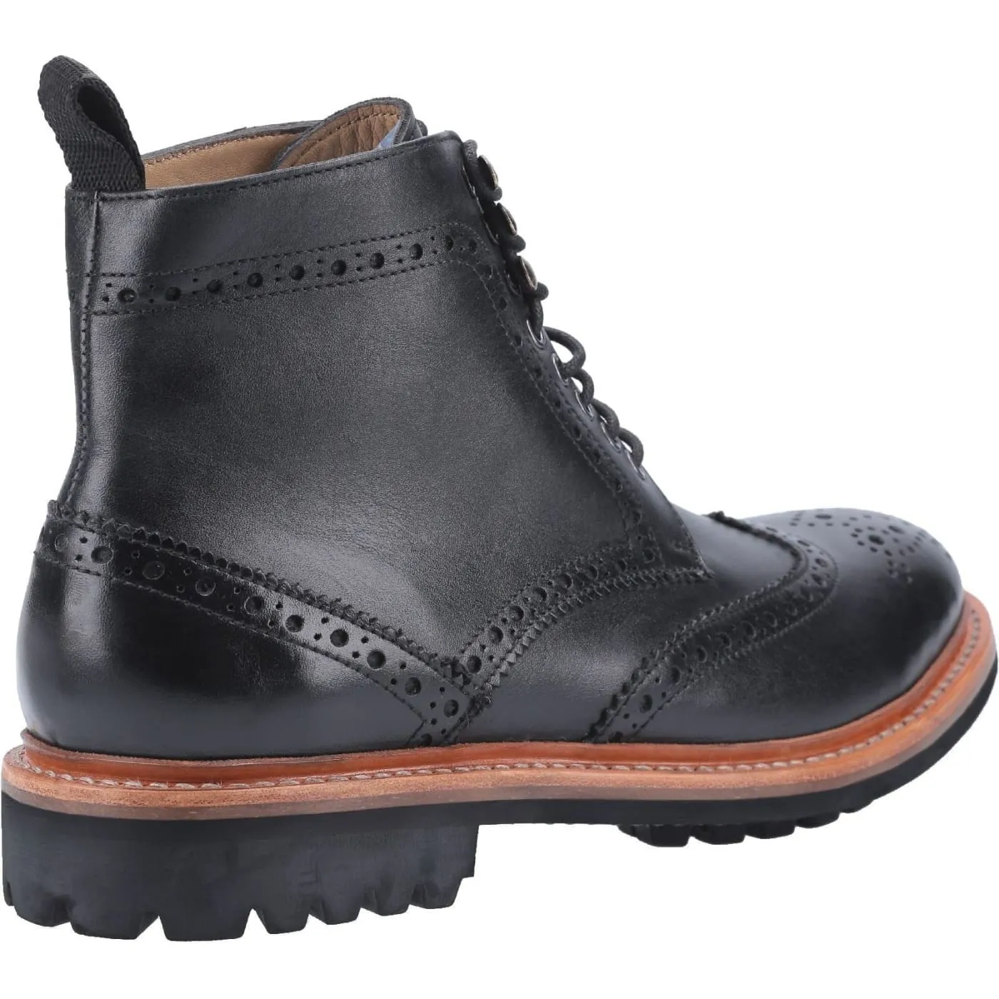 Cotswold Rissington Commando Black Mens Leather Boots