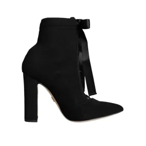 Dolce & Gabbana Black Jersey Stretch Ankle Booties Shoes