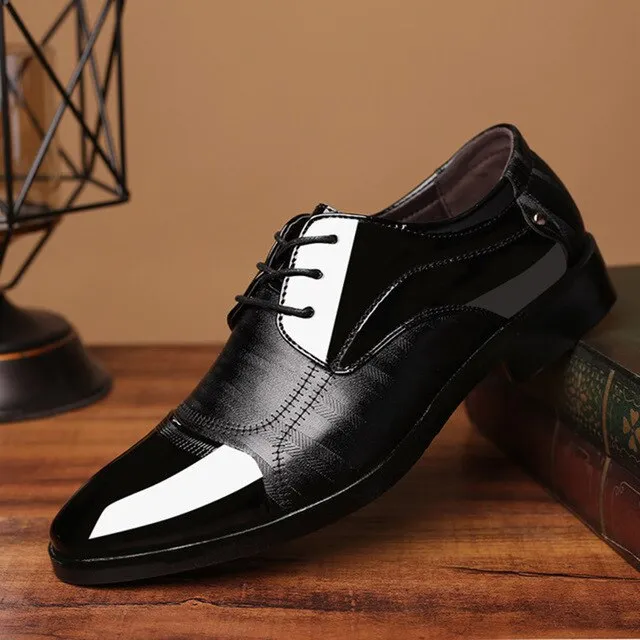 Dropshipping Fashion Business Dress Men Shoes 2019 New Classic Leather Men's Suits Shoes Fashion Slip on Dress Shoes Men Oxfords