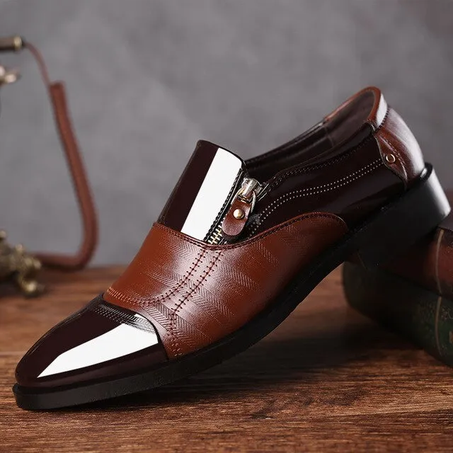 Dropshipping Fashion Business Dress Men Shoes 2019 New Classic Leather Men's Suits Shoes Fashion Slip on Dress Shoes Men Oxfords