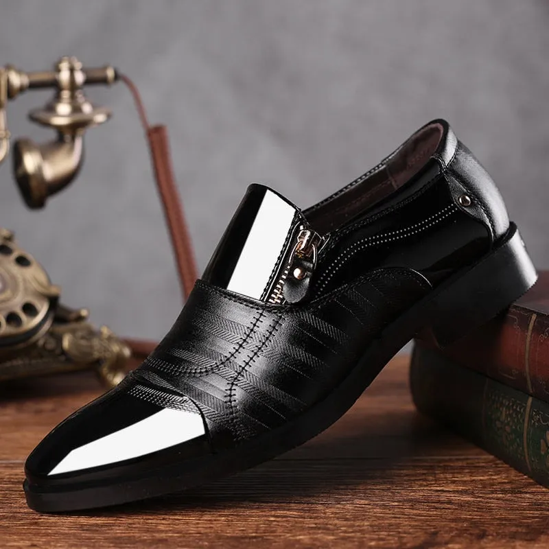 Dropshipping Fashion Business Dress Men Shoes 2019 New Classic Leather Men's Suits Shoes Fashion Slip on Dress Shoes Men Oxfords