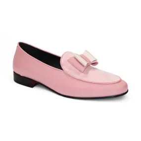 Duca Amalfi Men's Shoes Pink Patent Leather-Velvet, Leather Lining Formal Loafers (D1005)