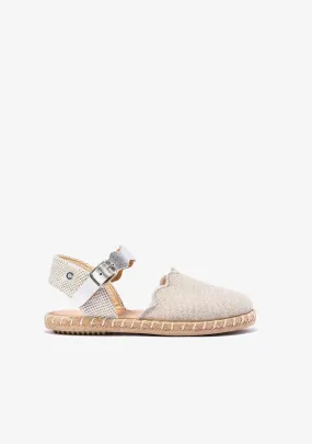 Girl's Silver Waves Espadrilles Metallized