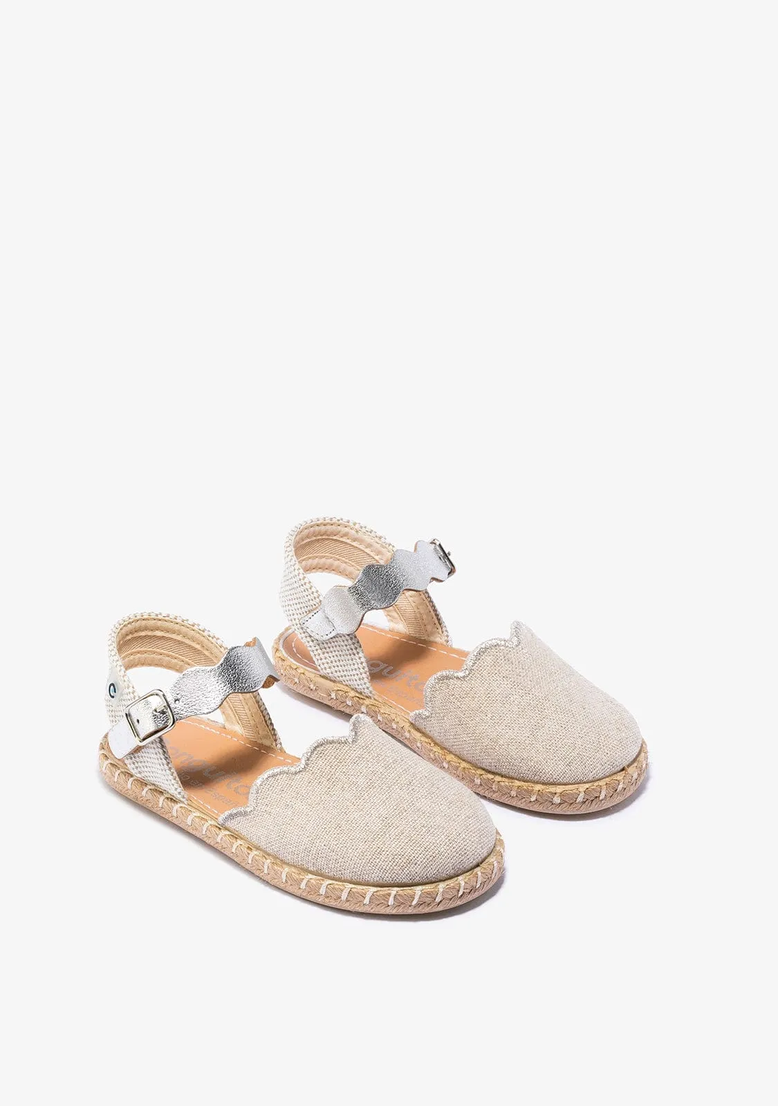 Girl's Silver Waves Espadrilles Metallized