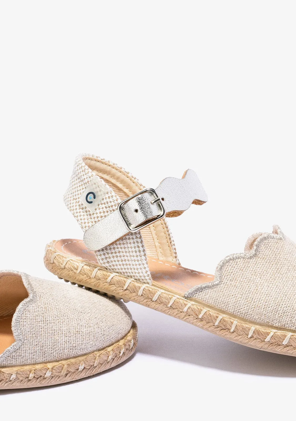 Girl's Silver Waves Espadrilles Metallized