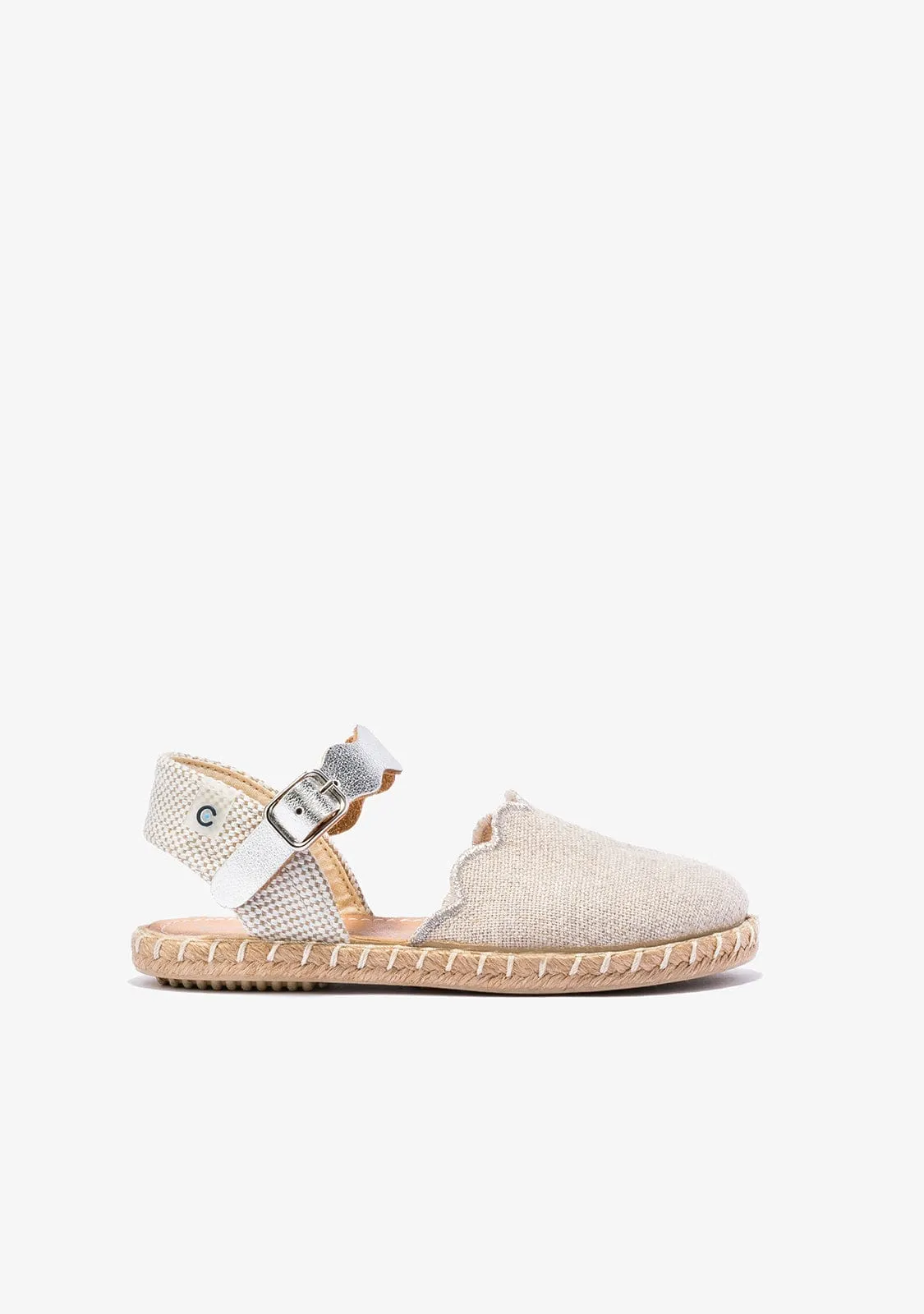 Girl's Silver Waves Espadrilles Metallized