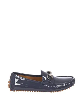 Gucci Blue patent leather driver shoes