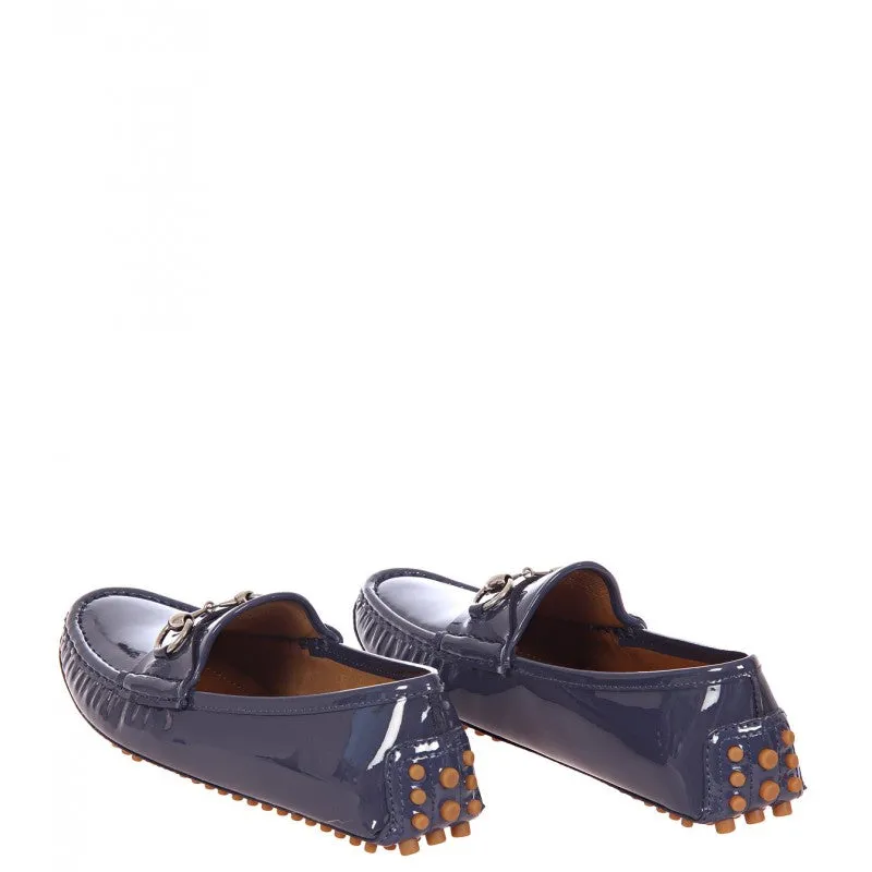 Gucci Blue patent leather driver shoes