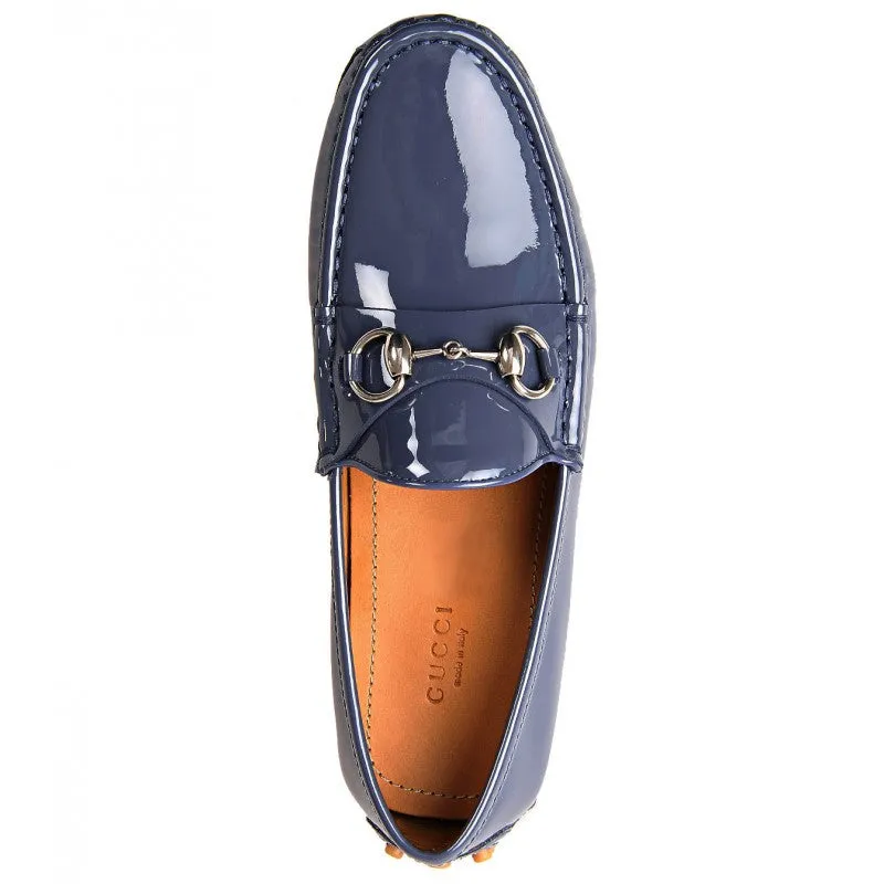 Gucci Blue patent leather driver shoes