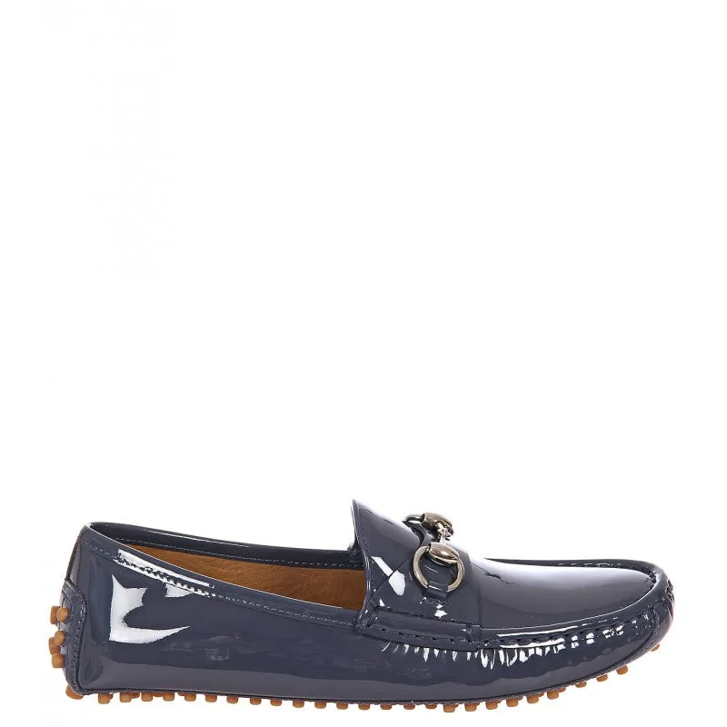 Gucci Blue patent leather driver shoes