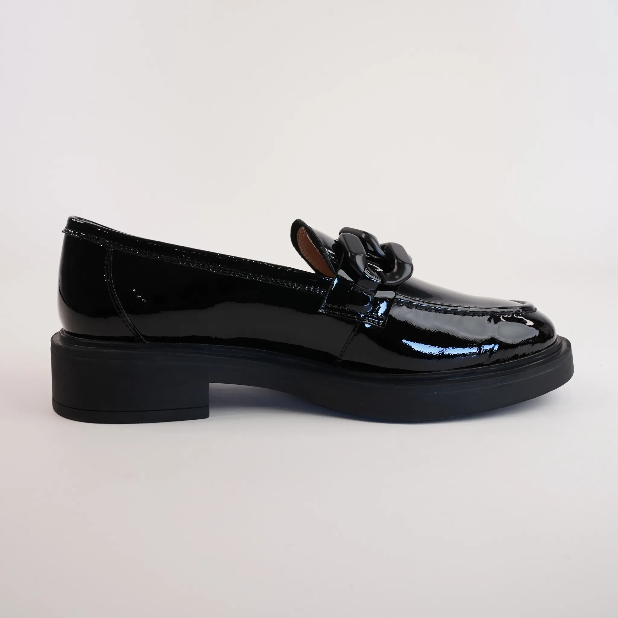 Ishie Black Patent Leather Loafers