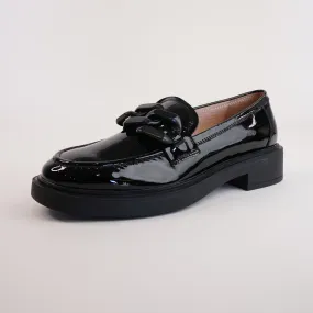 Ishie Black Patent Leather Loafers