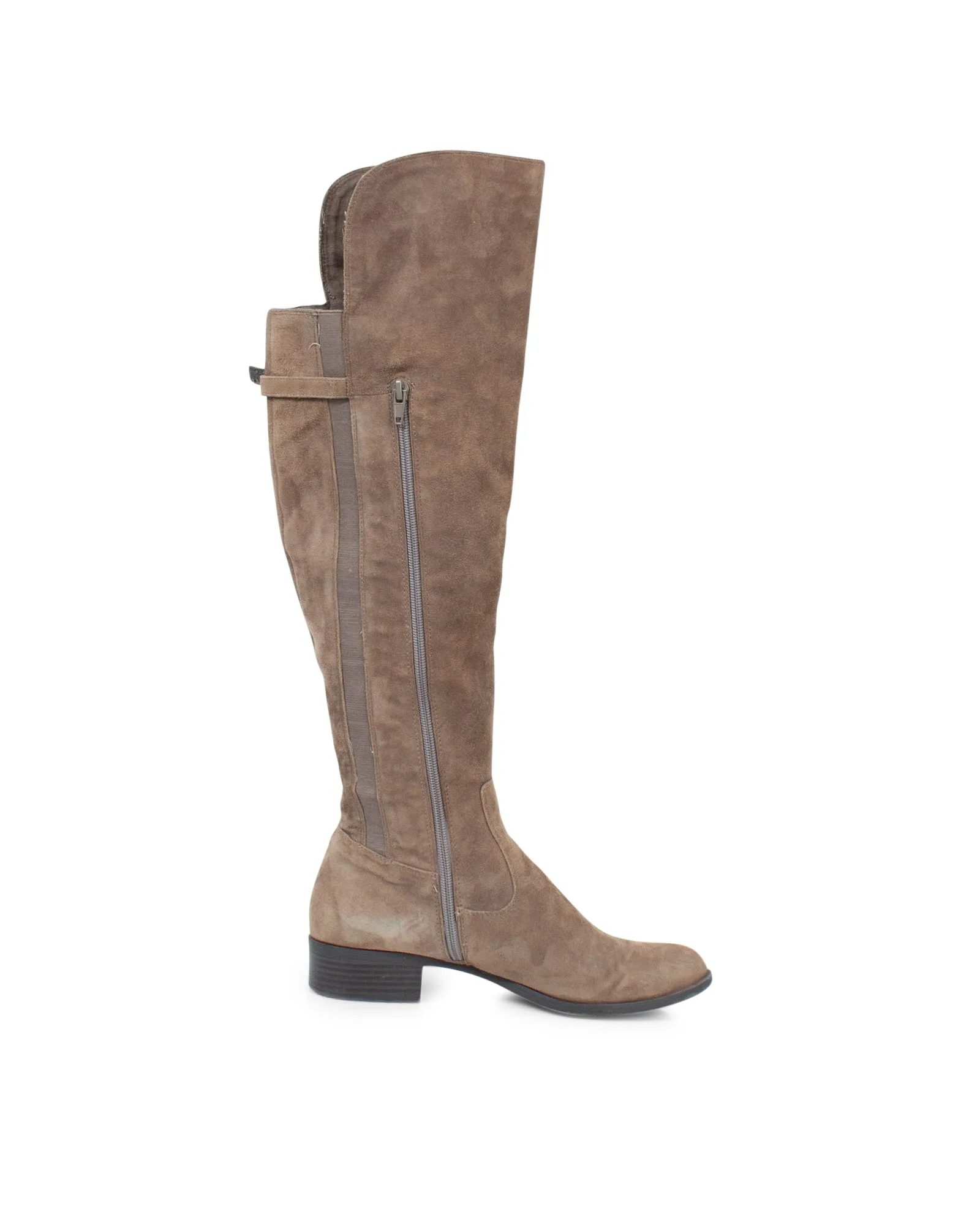 Knee High Suede Zip Up Boots