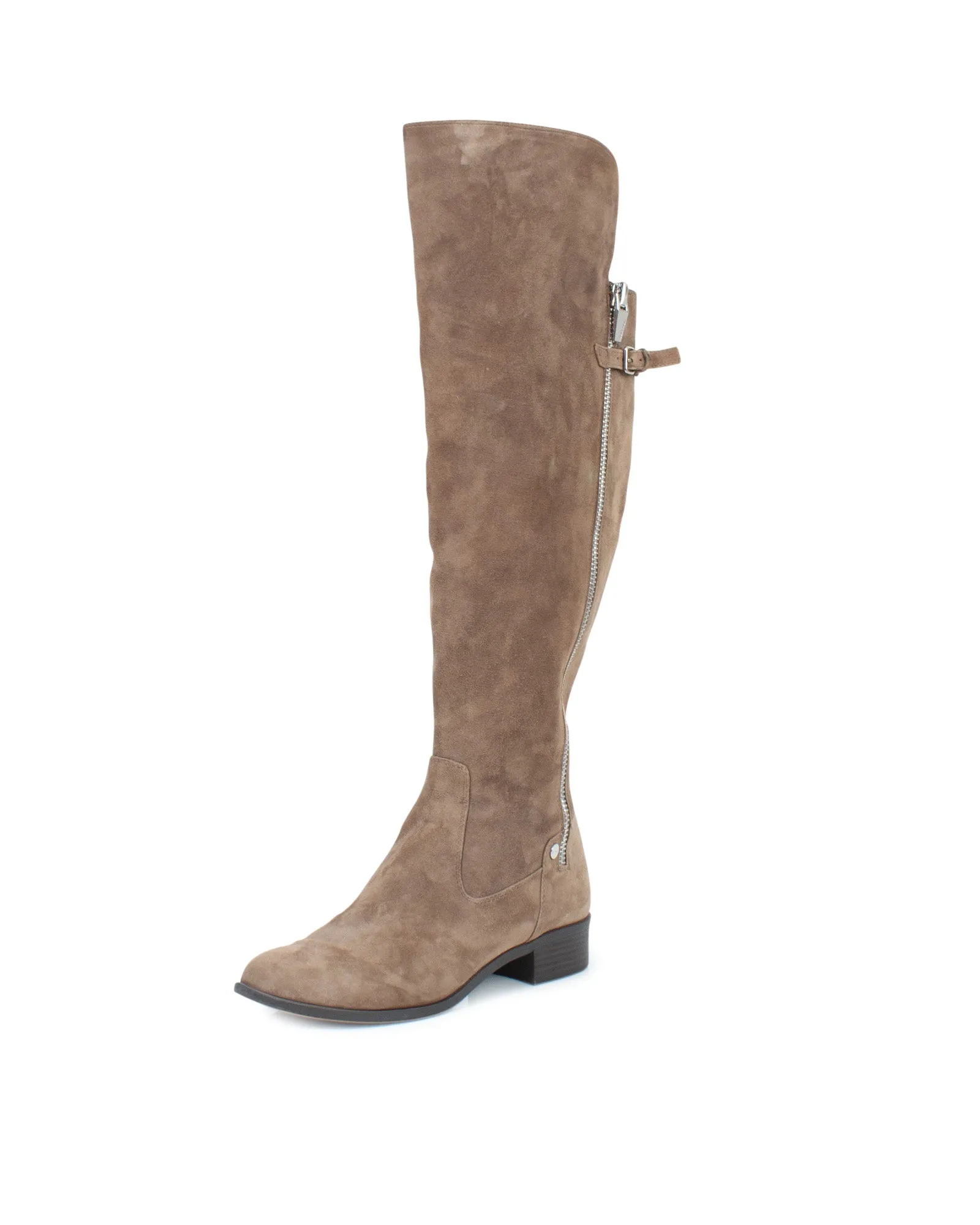 Knee High Suede Zip Up Boots