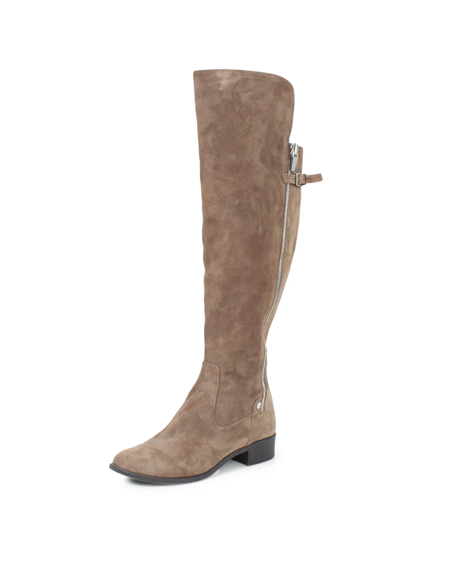 Knee High Suede Zip Up Boots