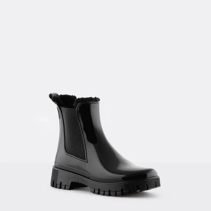 Lemon Jelly Colden Black fur lined boot