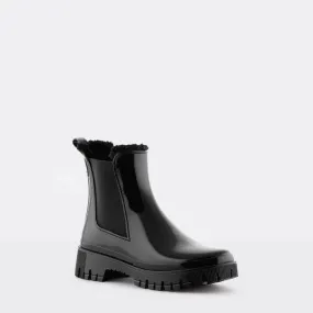 Lemon Jelly Colden Black fur lined boot