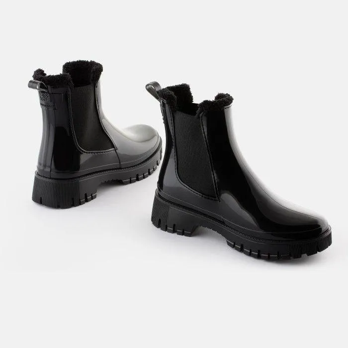 Lemon Jelly Colden Black fur lined boot