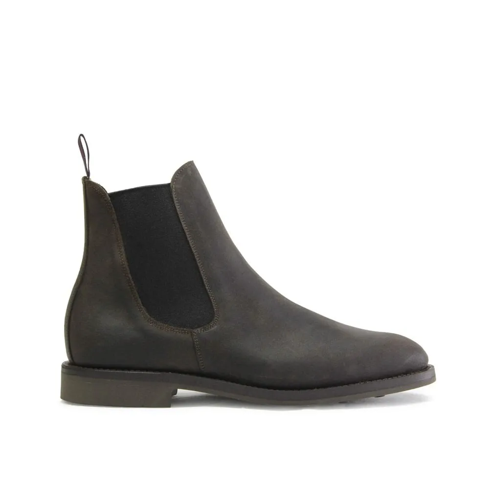 LIAM Mens Kenia Brown  Waxy Suede Chelsea Boot by SANDERS