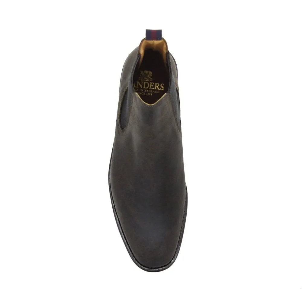 LIAM Mens Kenia Brown  Waxy Suede Chelsea Boot by SANDERS