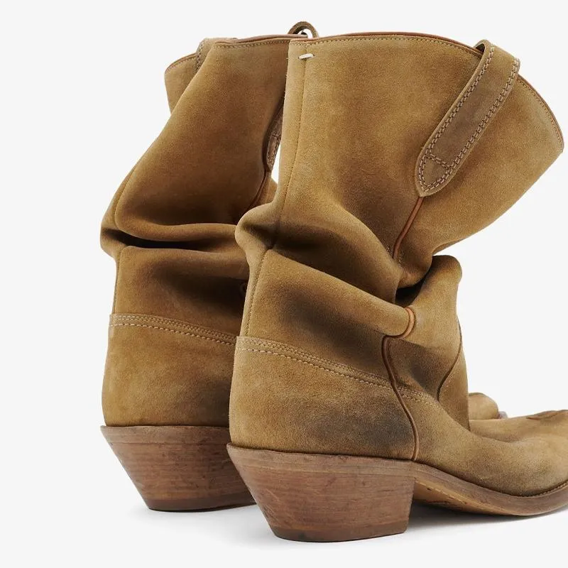 Light Brown Suede Tabi Boots Women's